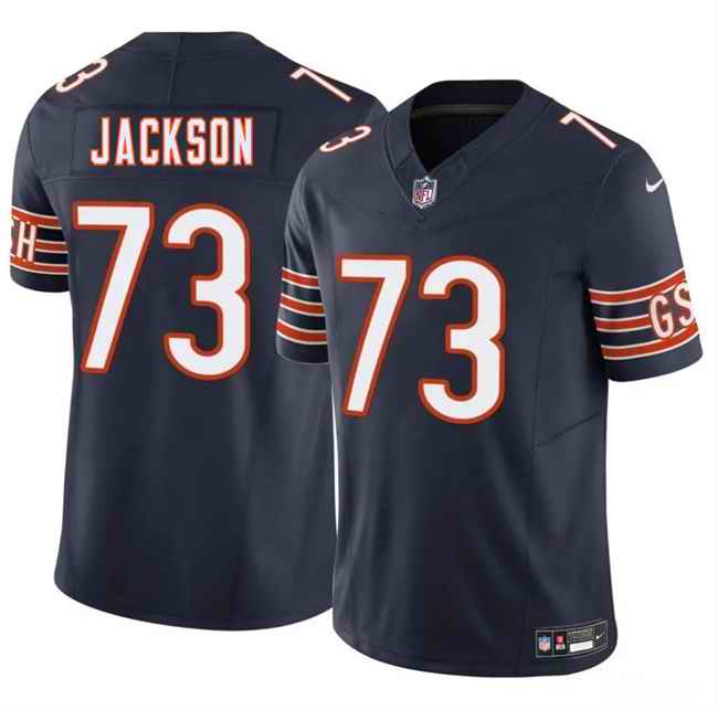 Men's Chicago Bears #73 Jonah Jackson Navy 2025 F.U.S.E. Vapor Stitched Football Jersey